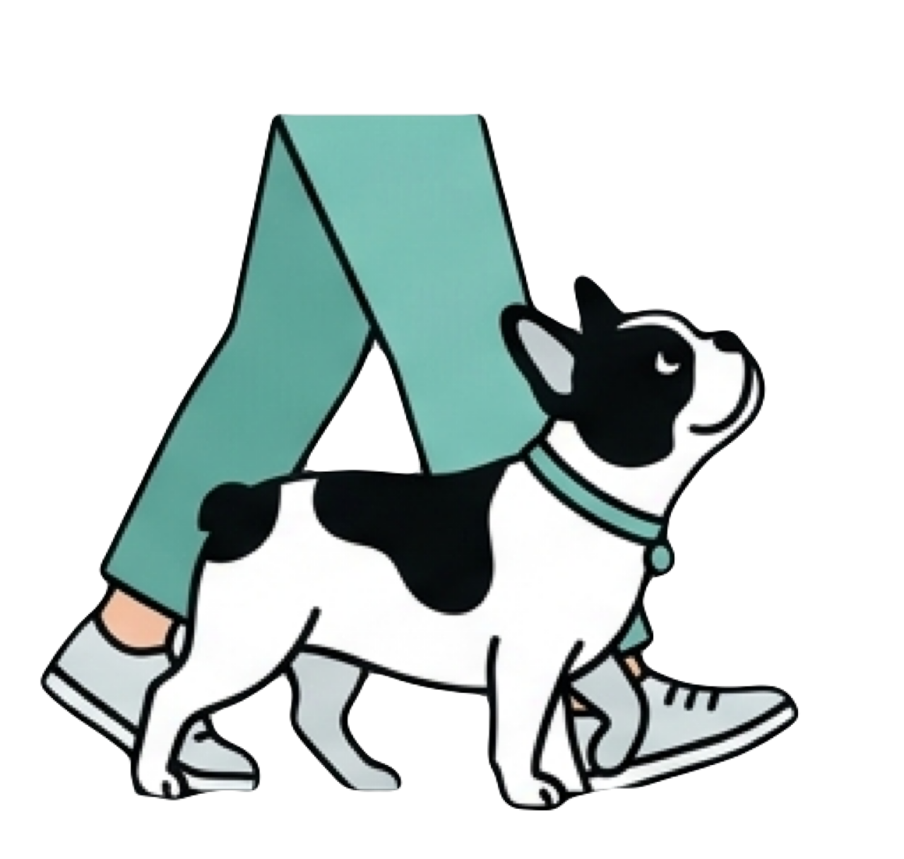 寄り添う支援を表す犬のイラスト